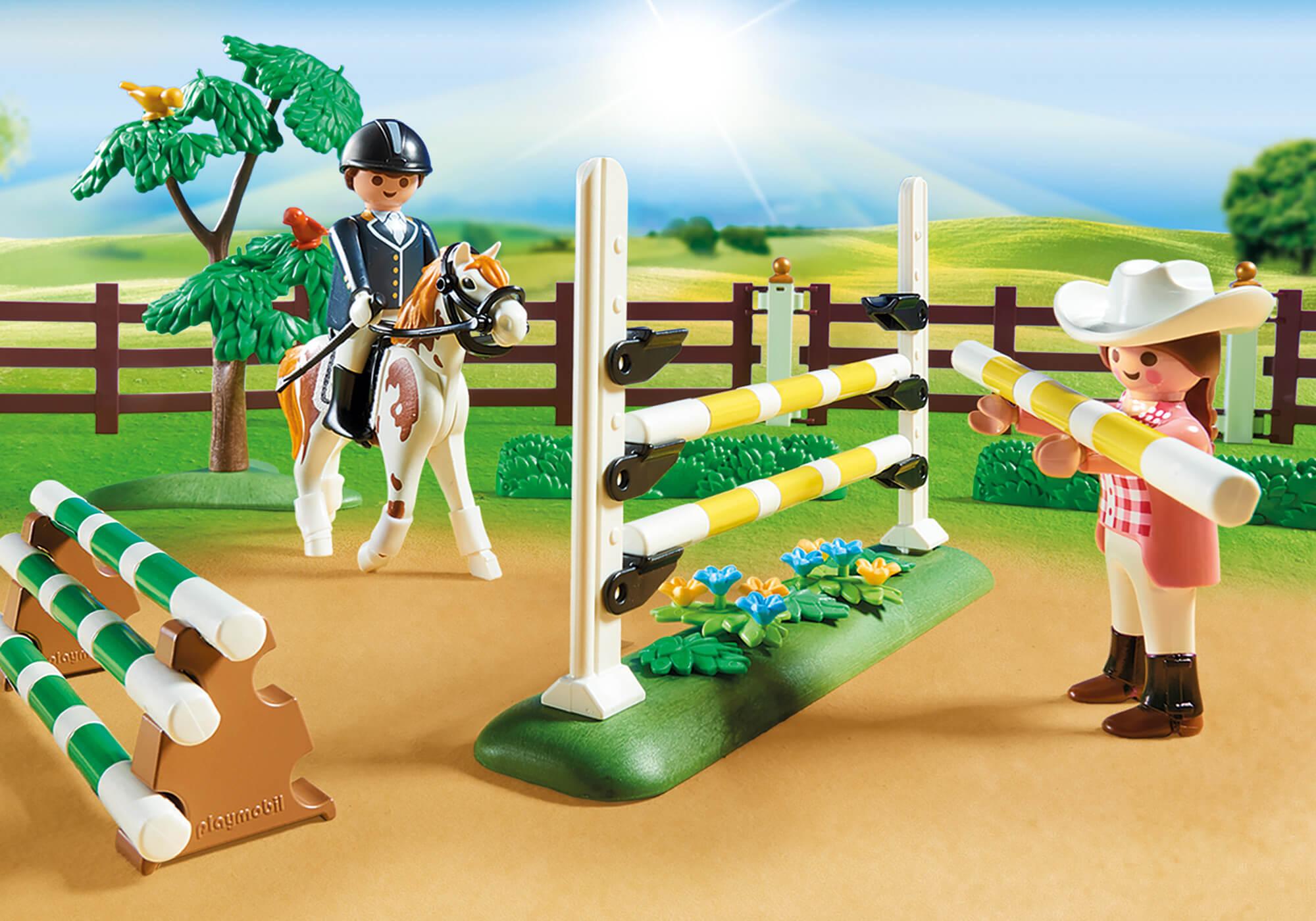 Playmobil horse best sale jumping set